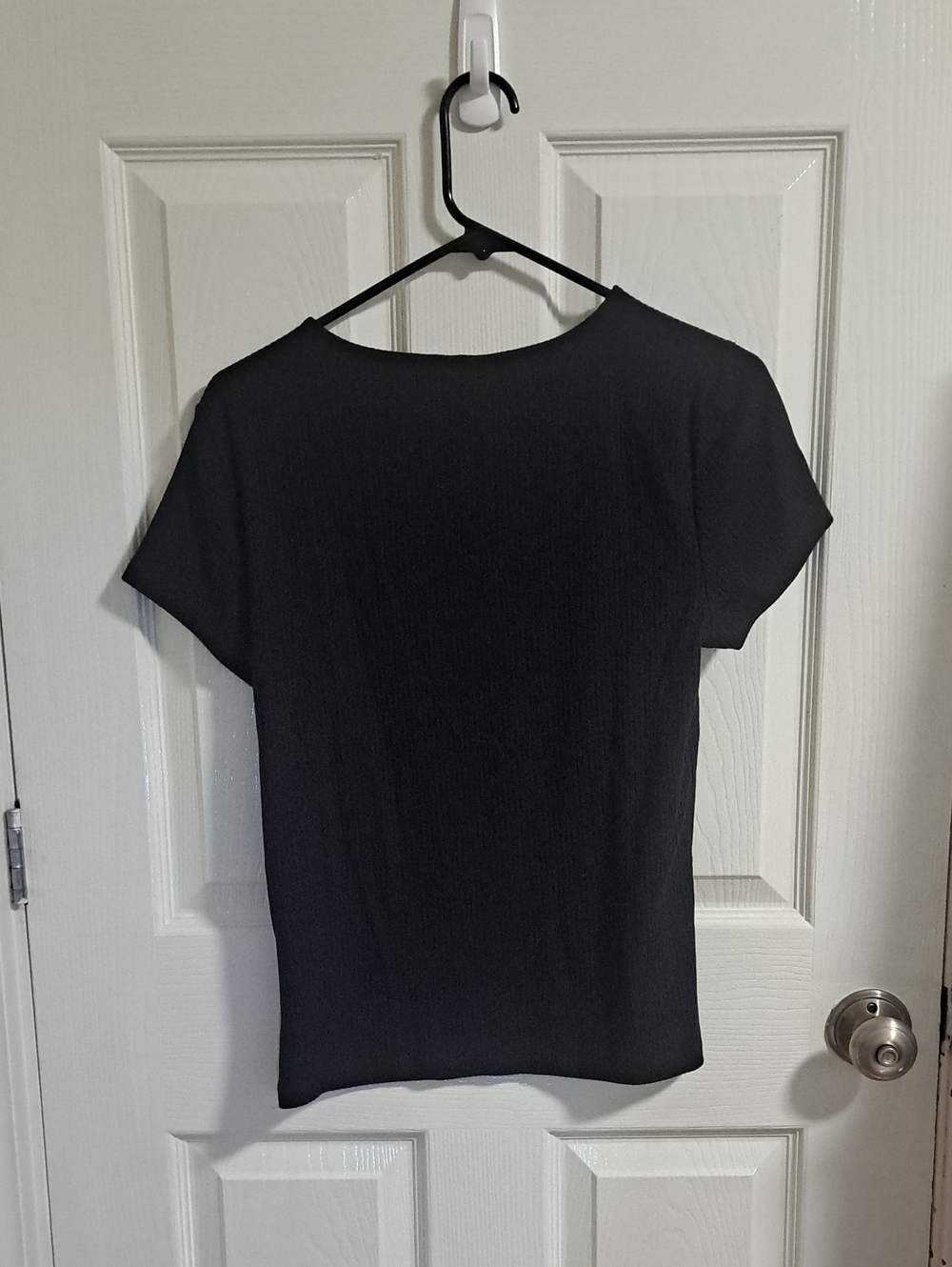 GAP Black Short Sleeve Ribbed Crewneck Top - Picture 3 of 5